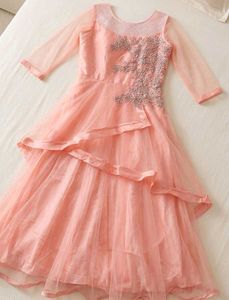 Peach Party Gown with Embellishments