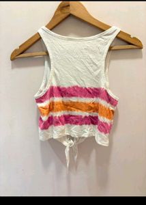 Tie-Front "LOVE" Graphic Tank Top