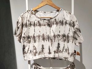 Cute Co-ord Set with Tie-up Detail Shorts