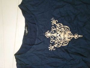 Stylish Navy Blue Embroidered Kurta