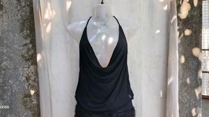 192510. Chic Black Halter Neck Mini Dress