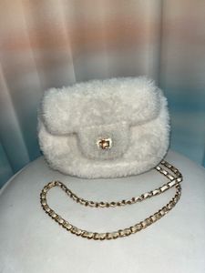 Fluffy White Crossbody Bag