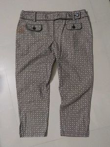 Brown Patterned "ANN TAYLOR" Capris