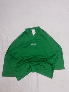 Green V-Neck Long Sleeve Top