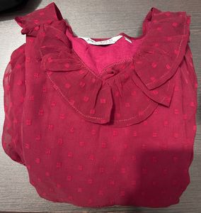 Burgundy Ruffled Tiered Dress
