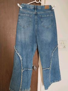 Unique Wide Leg Blue Denim Jeans