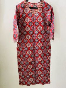Maroon Geometric Print Kurta with Pants