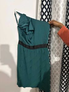 One-Shoulder Green Dress