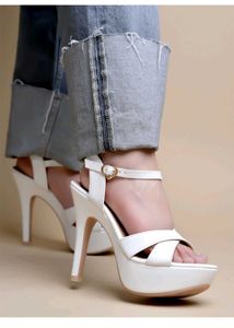White Platform Stiletto Sandals