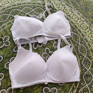 Comfortable White Bras (Set of 2)