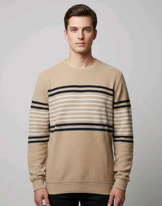 Striped Crew Neck Knit Sweater