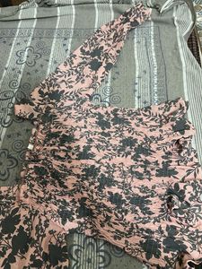 Smocked Floral Print Top
