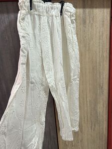 White Eyelet Palazzo Pants