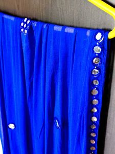 Royal Blue dupatta with Mirror Work