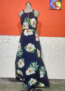 Navy Floral Maxi Dress