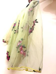 Embroidered Off-Shoulder Sheer Top