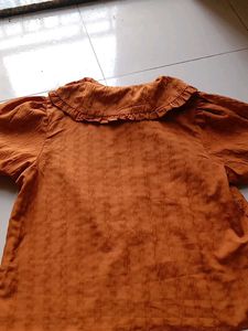 Trendy Puff Sleeve Collared Top