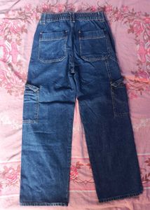 Blue Denim Cargo Pants