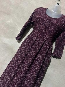 Maroon Printed Kurta Set