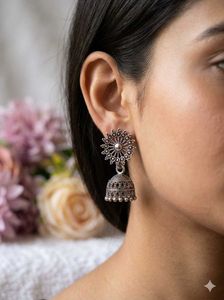 Elegant Oxidized Jhumka Earrings