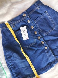 Blue Denim Mini Skirt