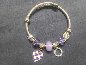 Charming Charm Bracelet with Purple Accents