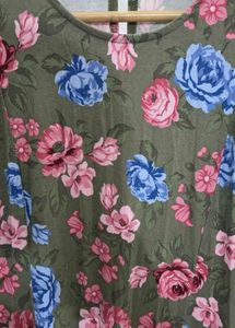 Floral Puff Sleeve A-Line Dress