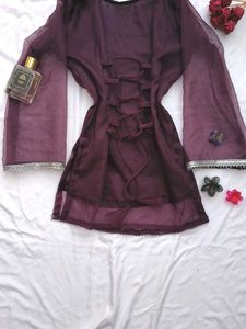 Organza Corset Back Kurti 🌸