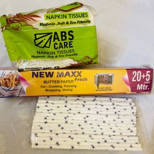 🎊All 3 IN One Deal 🎊Butter Paper, Tissue Paper, Paper Straw’s