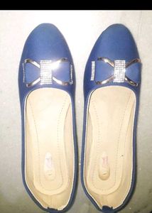 Royal Blue Wedge Heels with Embellishments