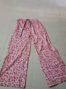 Pink Heart Print Pajama Pants