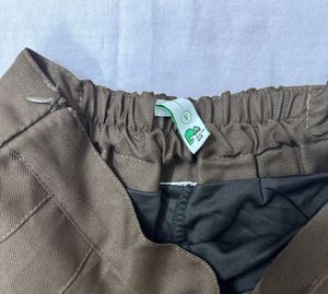 Pleated Brown Mini Skirt