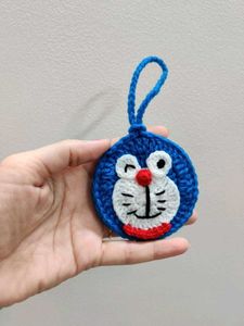 Cute Crocheted Doraemon Keychain Charm