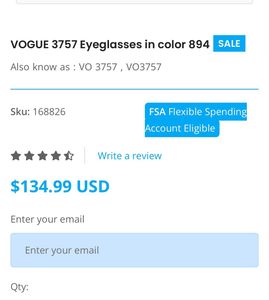 Vogue 3757 Half-rim Eyeglasses