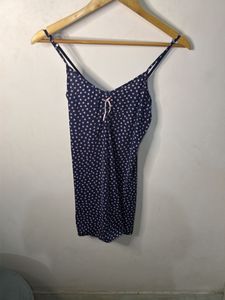Navy Blue Polka Dot Cami Night top