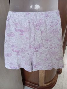 Purple Pajama Set with Printed Shorts