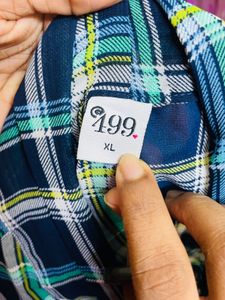 Plaid Tie Neck Shirt Top