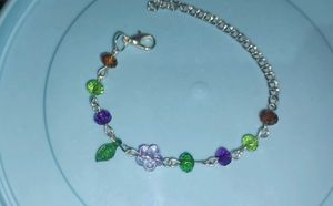 Y2K Flower &amp; Leaf Charm Bracelet
