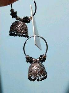 Oxidized Jhumka Earrings