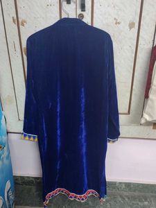 Elegant blue velvet kurta