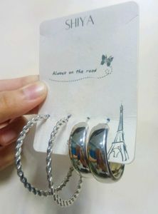 SHIYA Silver Hoop Earring set of 2 + *FREE* earing