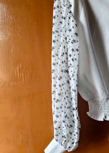Chic White Top with Star Sleeves