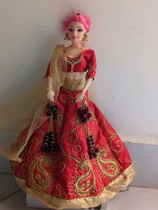 Red Lehenga Choli for Barbie Doll