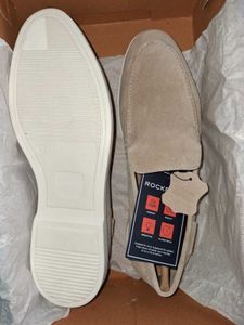 Men's Biege Leather Suede Loafers