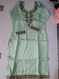 Kurta Set With Plazo Pants Botteguard Green Colour