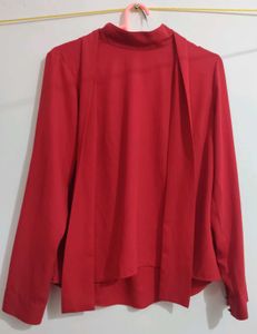 Elegant Red Long Sleeve Top