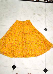 Yellow Floral Lehenga Choli with Pom-Pom Tassels