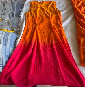 Vibrant Ombre Sleeveless Ethnic Gown