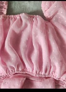 Pink Sheer Crop Top