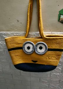 Cute Minion Crochet Tote Bag